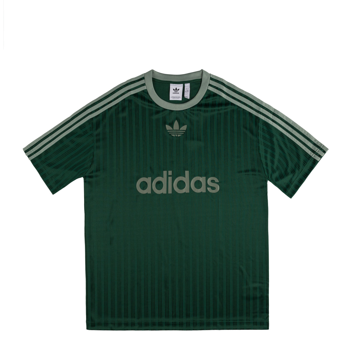 Adidas originals nova three stripe jacquard jersey in green best sale