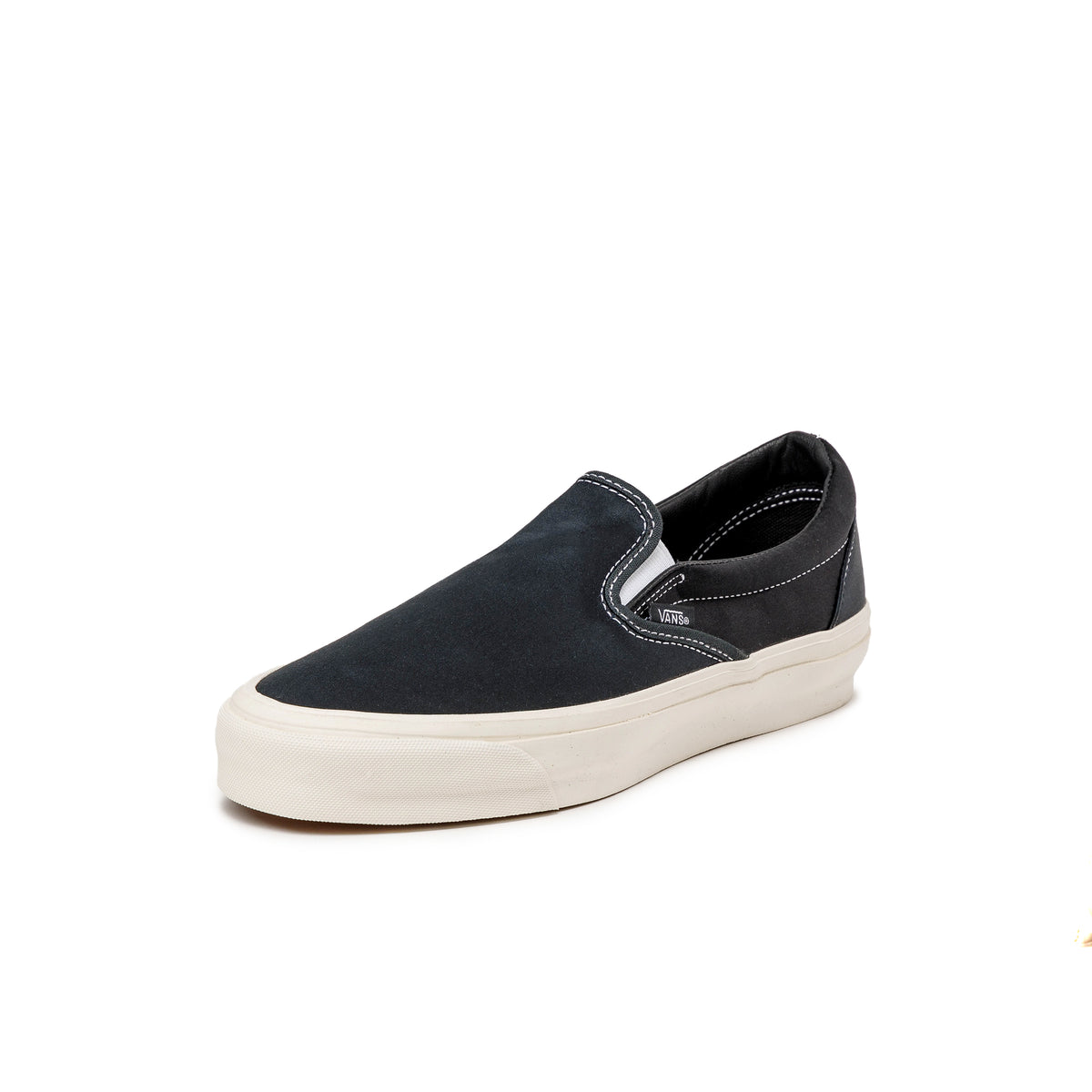 Black suede slip on vans online