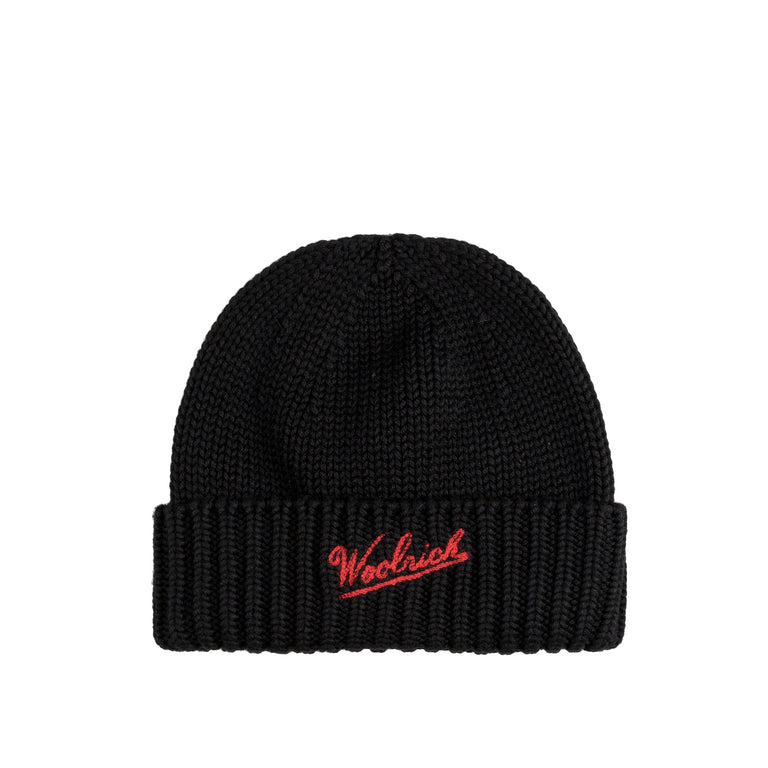 Woolrich Merino Wool Logo Beanie