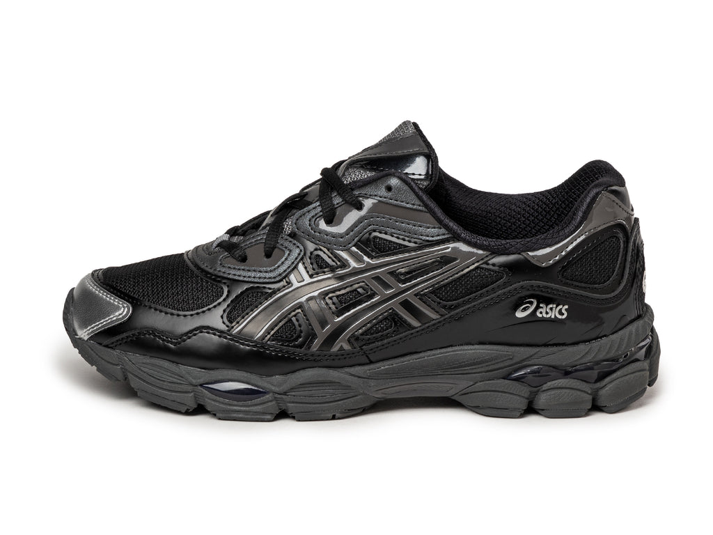 Asics black leather shoes online