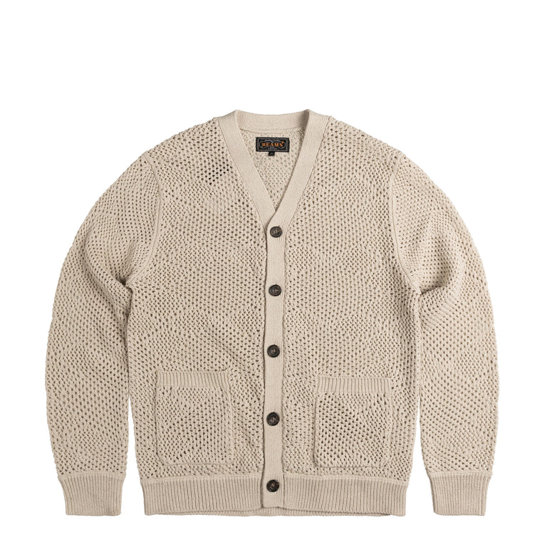 Beams Plus Cardigan Argyle Mesh