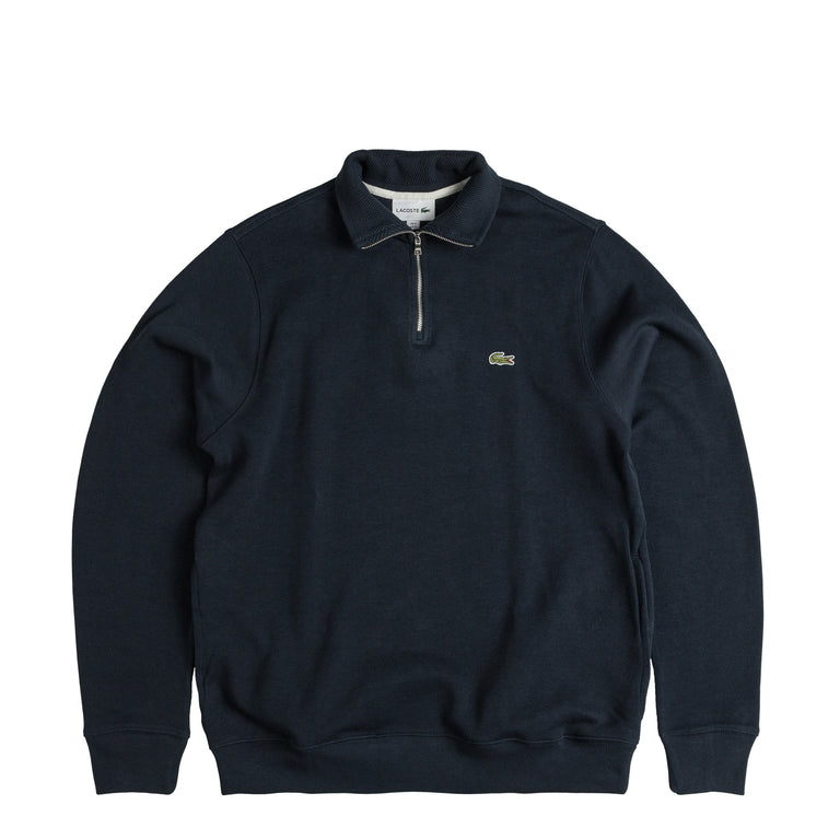 Lacoste Zippered Stand Up Collar Cotton Sweatshirt