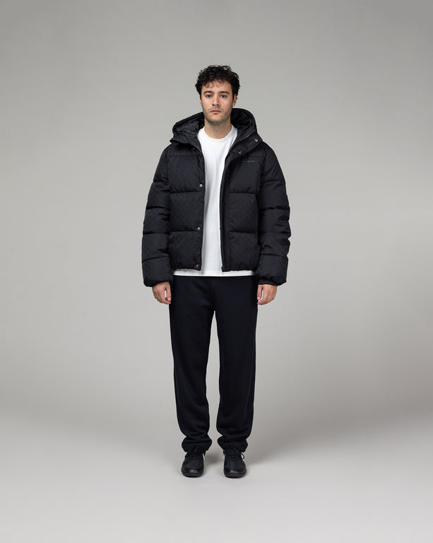 Black puffer jacket short online