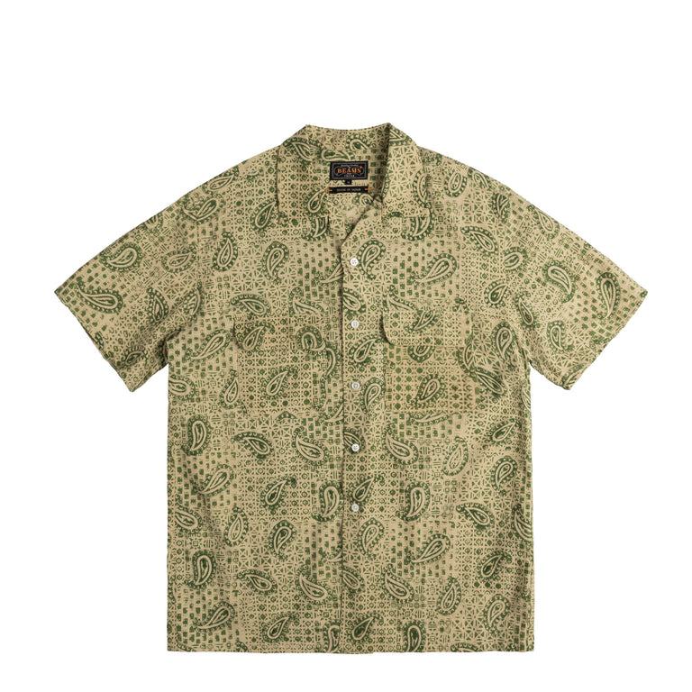 Beams Plus Open Collar Block Print Paisley