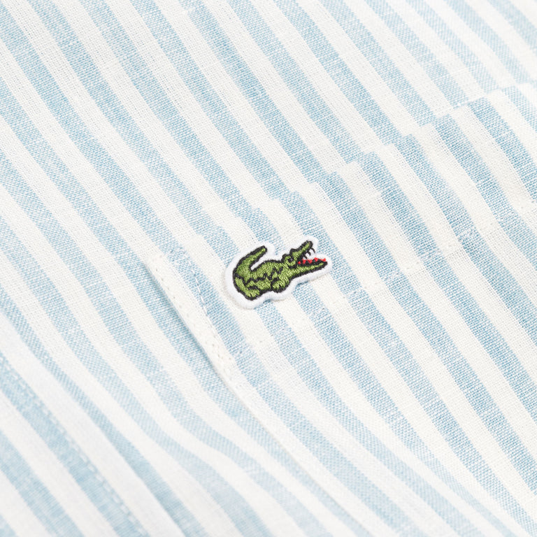 Lacoste Regular Fit Striped Linen Shirt