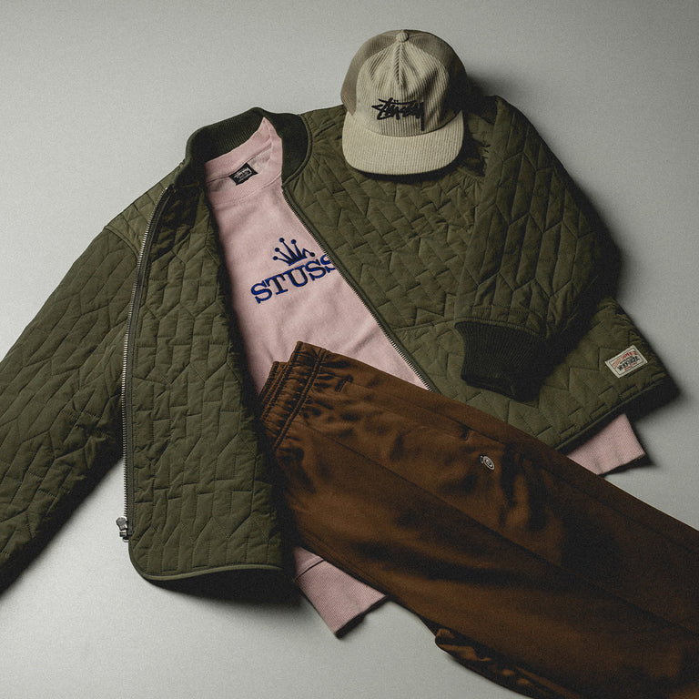 Stussy Quilted Liner Jacket onfeet