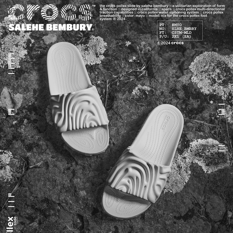 crocs presentable x Salehe Bembury The Pollex Slide onfeet