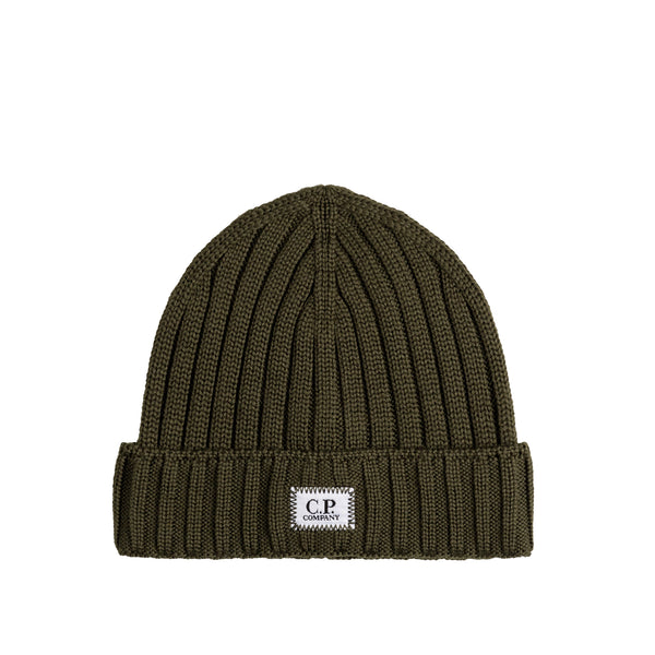 C.P. Company Extra Fine Merino Wool Logo Beanie » Buy online now!