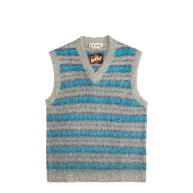 Marni Cream Striped Mohair Vest