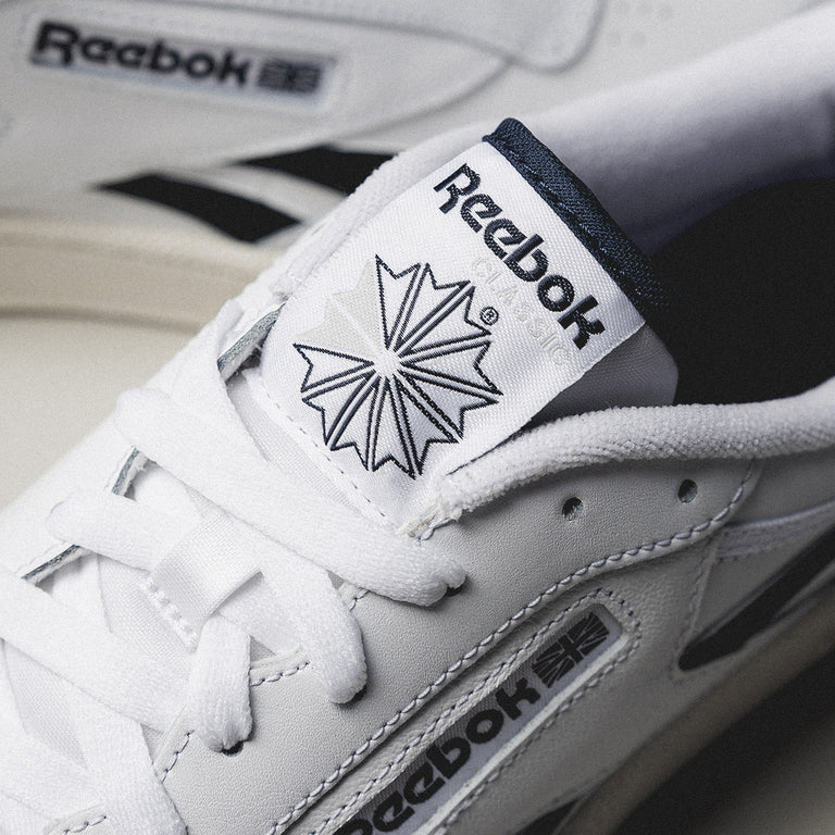 REEBOK Club C Revenge white / black - white blue leather sneakers shoes