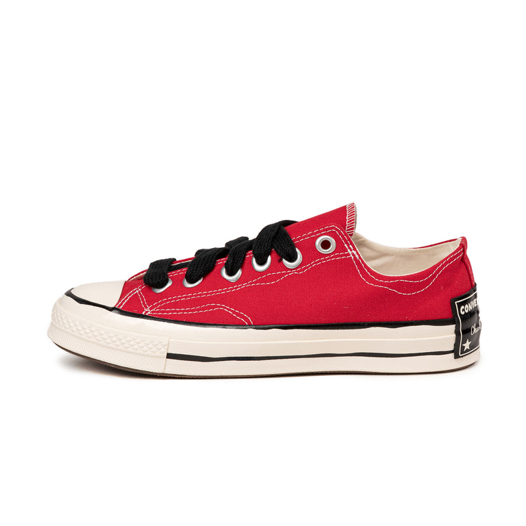 All red low top converse online