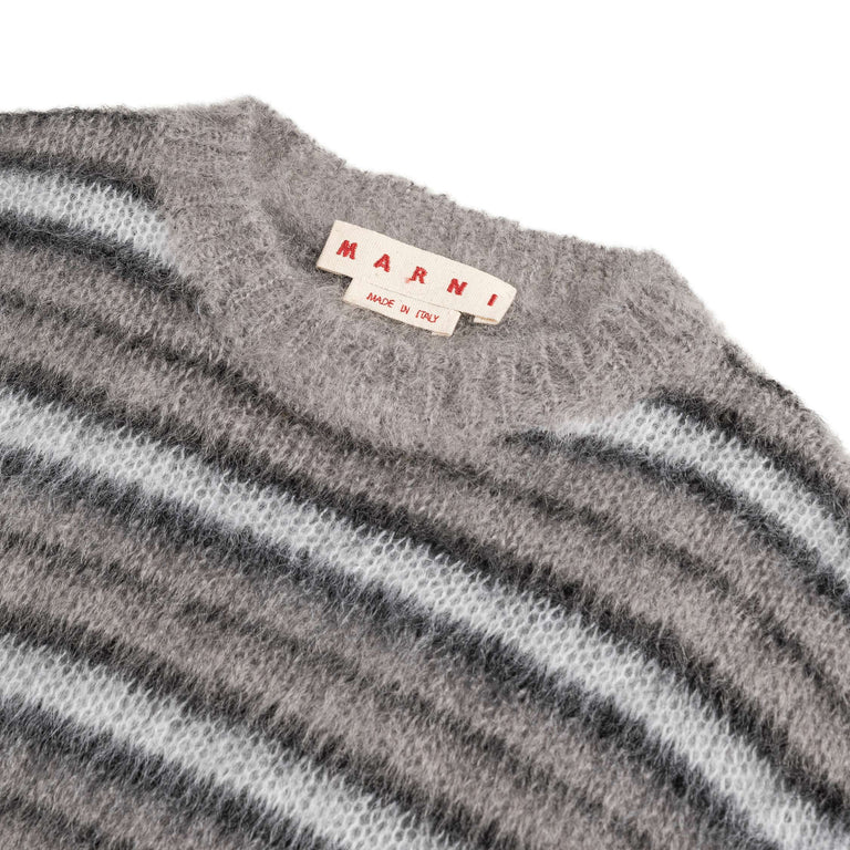 Marni Fuzzy Wuzzy Striped Mohair Sweater