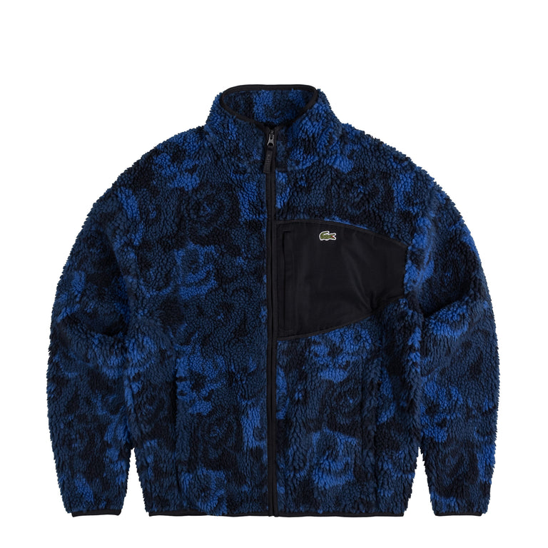 Lacoste Zip-Up Floral Motif Fleece Jacket