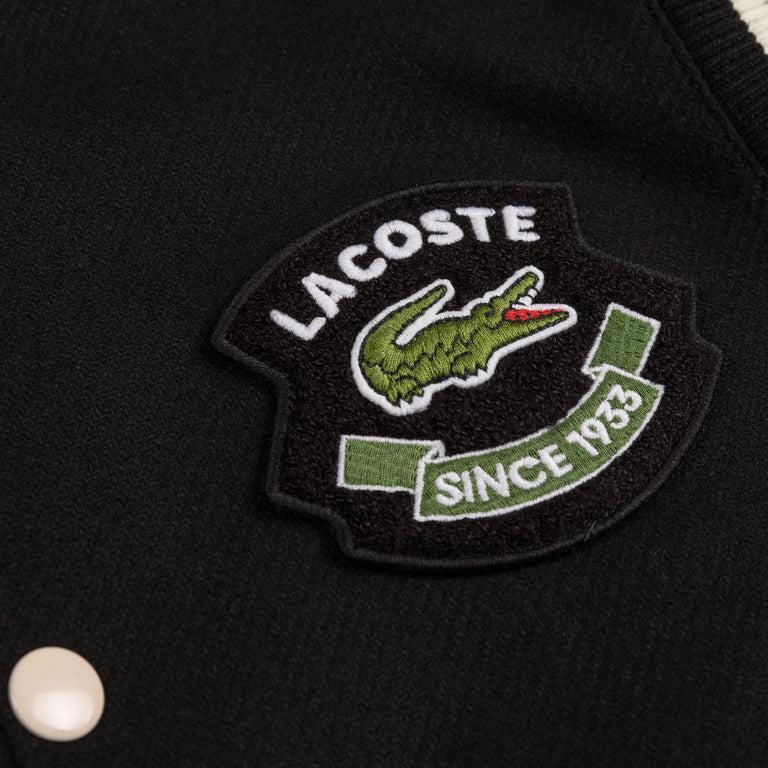 Lacoste Wool Contrast Badge Varsity Jacket