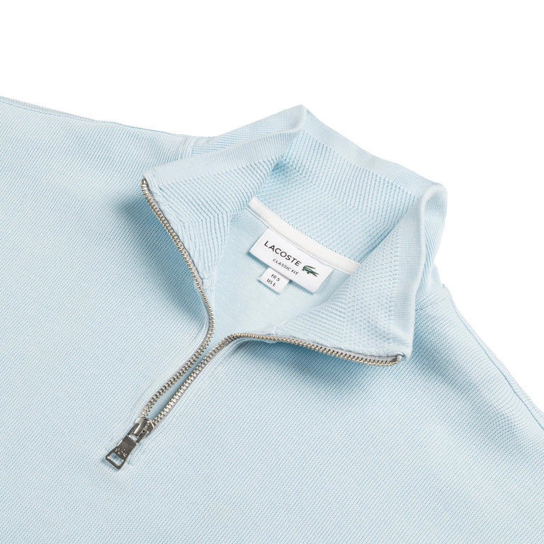 Lacoste Zippered Stand Up Collar Cotton Sweatshirt