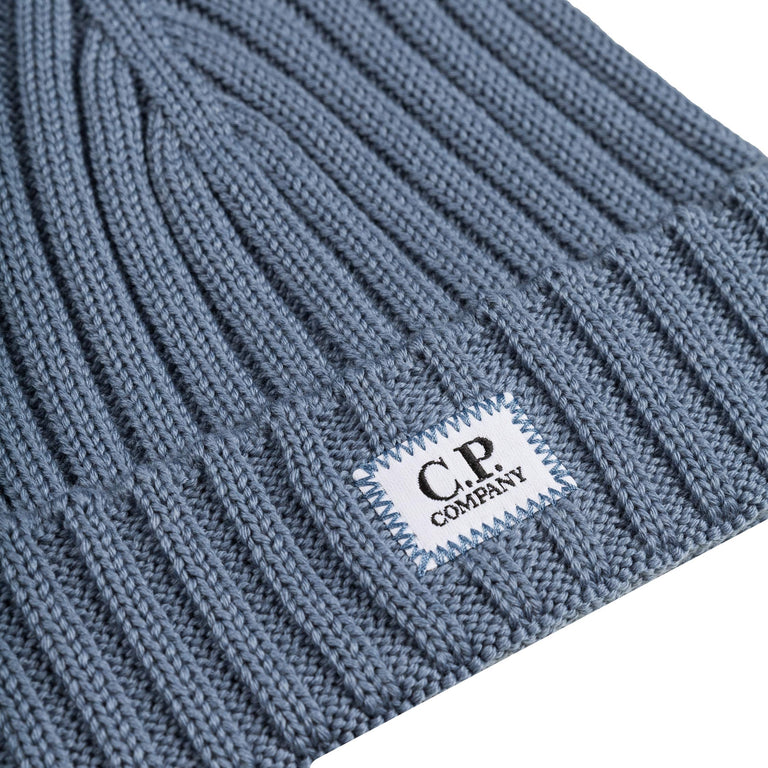 C.P. Company Extra Fine Merino Wool Logo Beanie