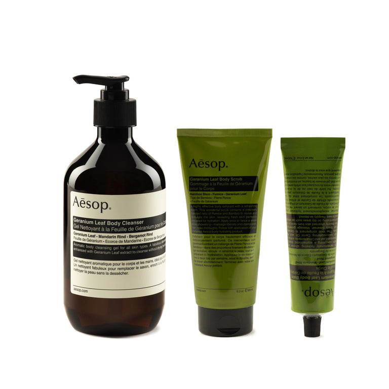 Aesop Screen 2 - Geranium Body Trio