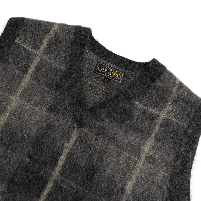 Beams Plus Check Vest Mohair