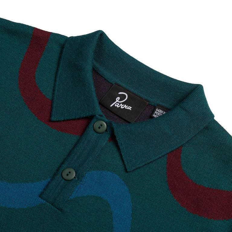 By Parra Colored Soundwave Knitted International polo Pullover