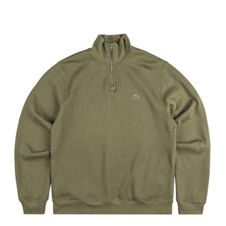 Lacoste Zippered Stand Up Collar Cotton Sweatshirt