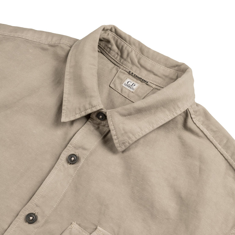 C.P. Company Cotto / Linen Logo Shirt