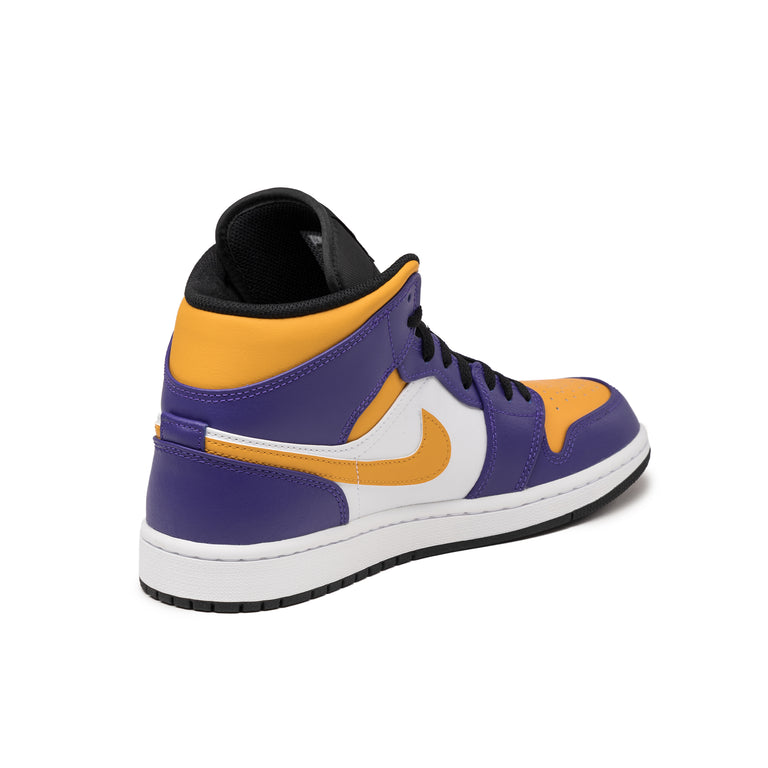 NBA Los Angeles Lakers Air Jordan 1 Custom Name/Number Shoes - BTF Store