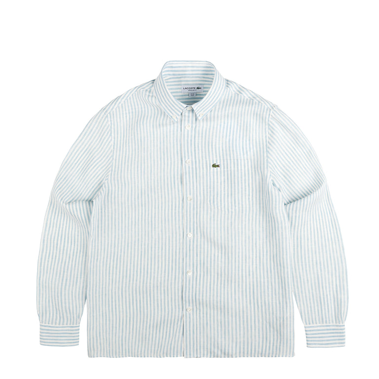 Lacoste Regular Fit Striped Linen Shirt