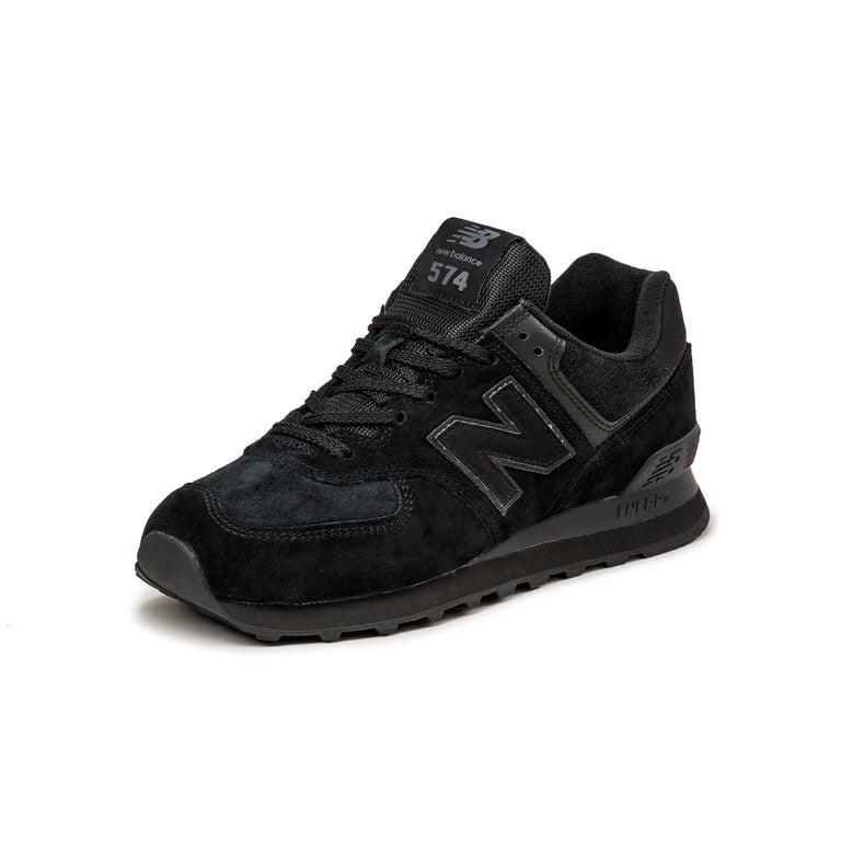 All black suede new balance 574 online