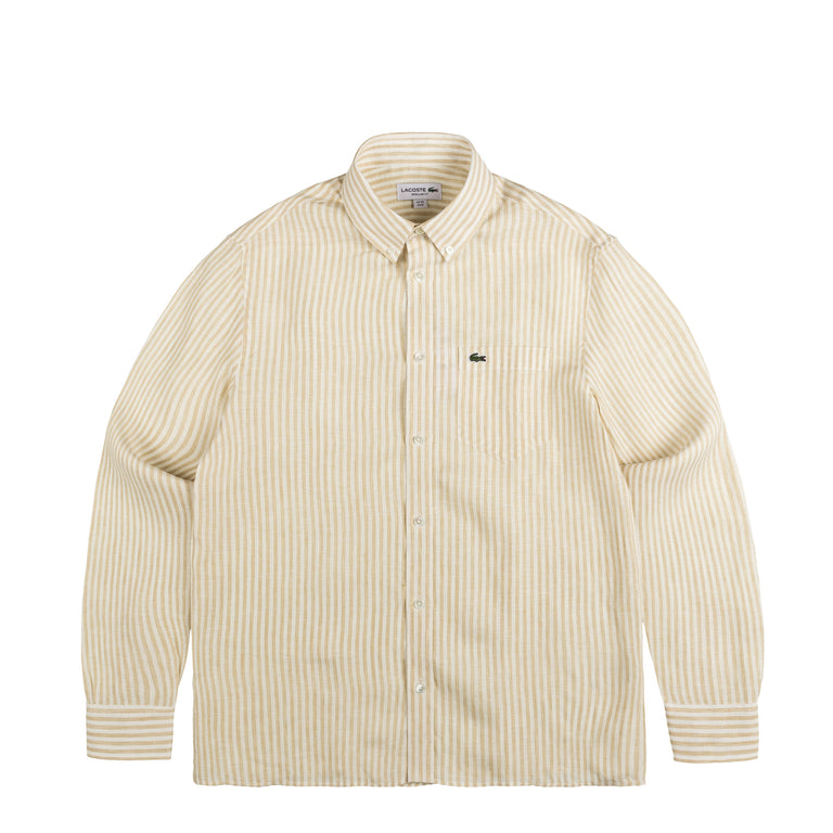 Lacoste Regular Fit Striped Linen Shirt