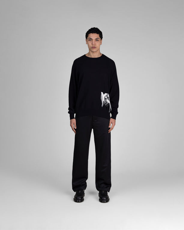 Adidas Y-3 Logo Knit Crew Sweatshirt