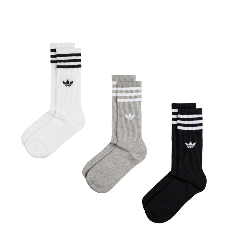 juO0Equ5nDJdPowJa4sC IU2653 Buy adidas Solid Crew Socks 3 Pack White Medium Grey Heather Black os 1 768x768