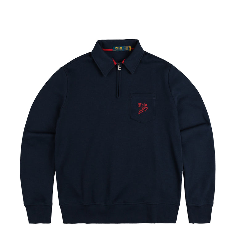 Polo Ralph Lauren Double-Knit Mesh Collared Sweatshirt