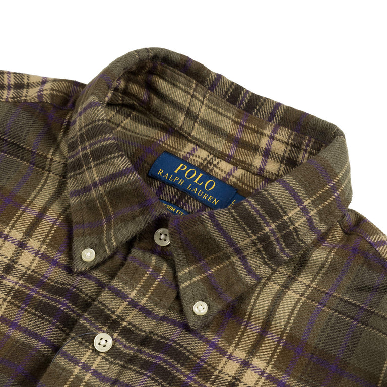 Polo Ralph Lauren Custom Fit Plaid Brushed Flannel Shirt