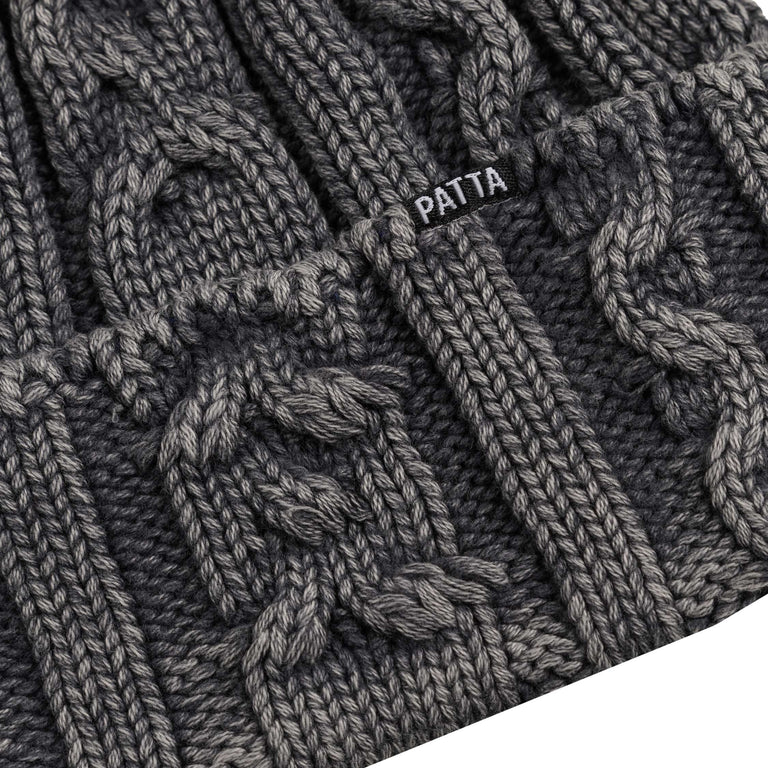 Patta Cold Dyed Cable Knitted Beanie onfeet